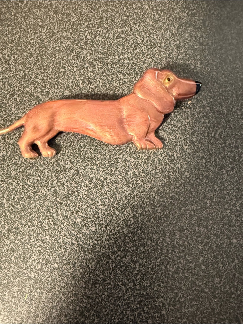 Dachshund Dog Brooch in Warm Brown/gold- Women's Jewelry